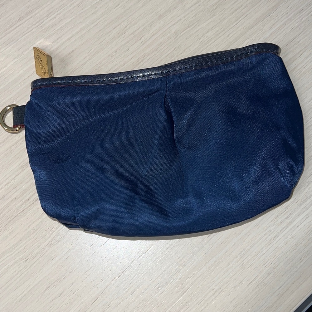 MZ Wallace Navy Blue Zip Pouch Clutch Bag